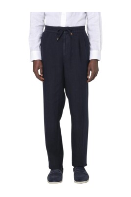 pantalon-decontracte-en-lin-bleu-a-cordon