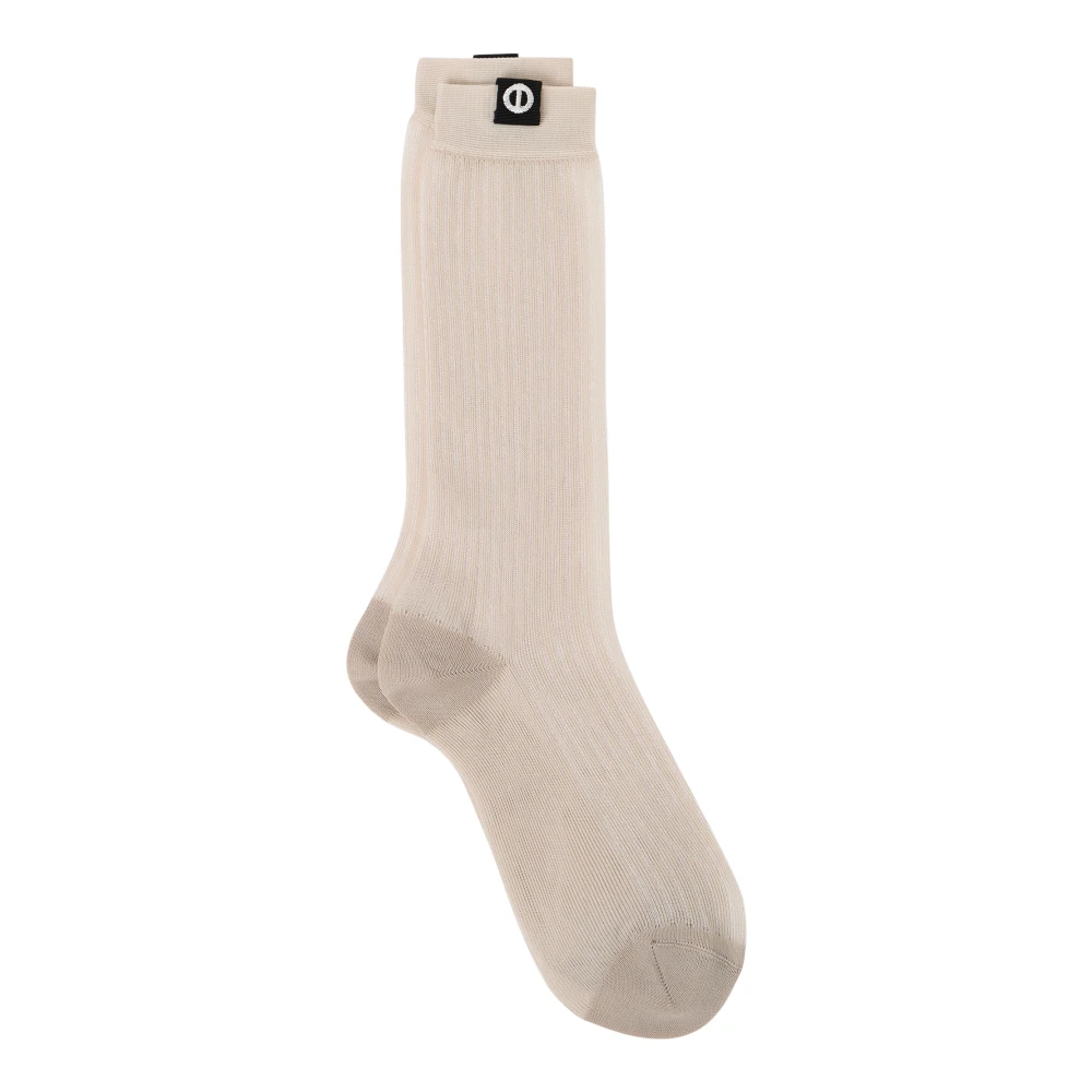 Iceberg Stoffige gekleurde strik sok met geborduurd logo monogram Beige Dames