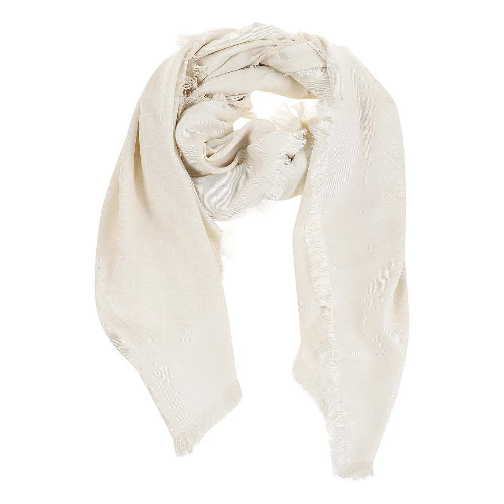 TORY BURCH Witte Sjaals voor Vrouwen Aw24 White Dames