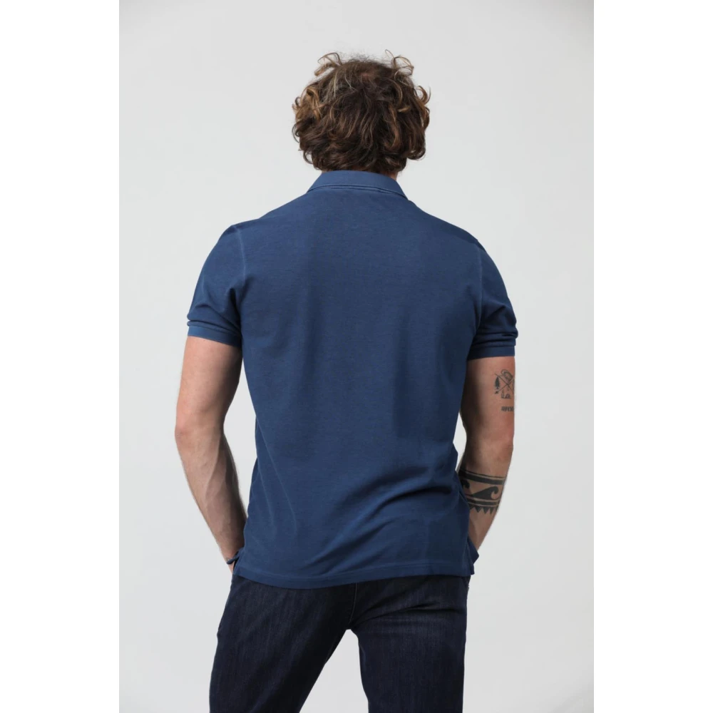 Gran Sasso Heren Polo Tennisshirt Blue Heren