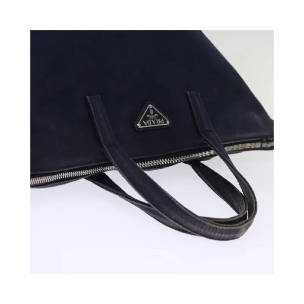 Prada Vintage Pre-owned Cotton handbags Blue Dames