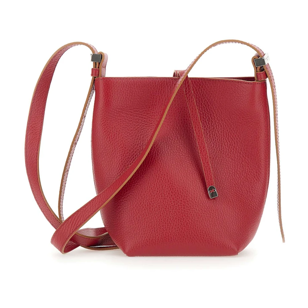 Gianni Chiarini Amelia Grained Leather Schoudertas Red Dames