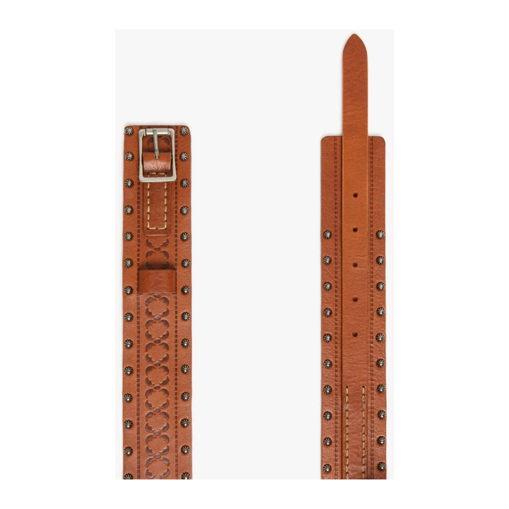 Max Mara Weekend Stijlvolle leren riem met metalen details Brown Dames
