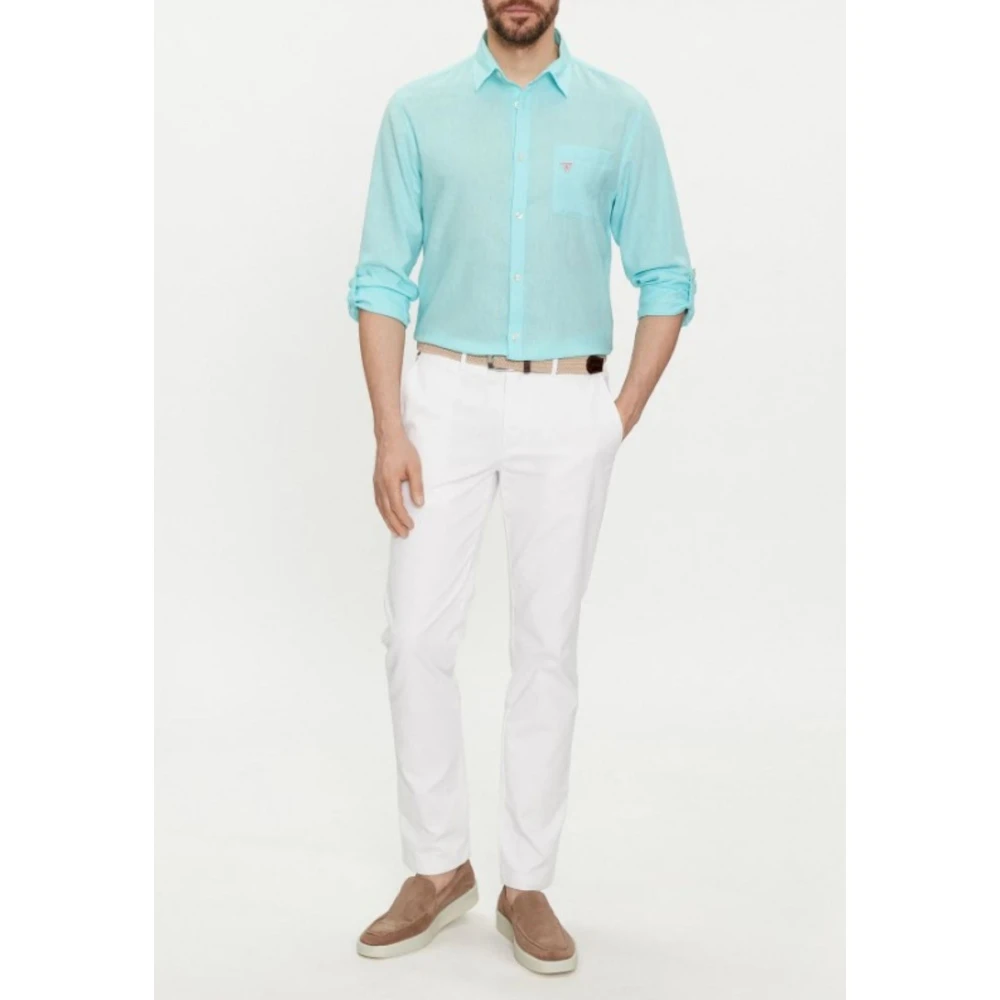 Guess Oprolbare Herenoverhemd Blue Heren