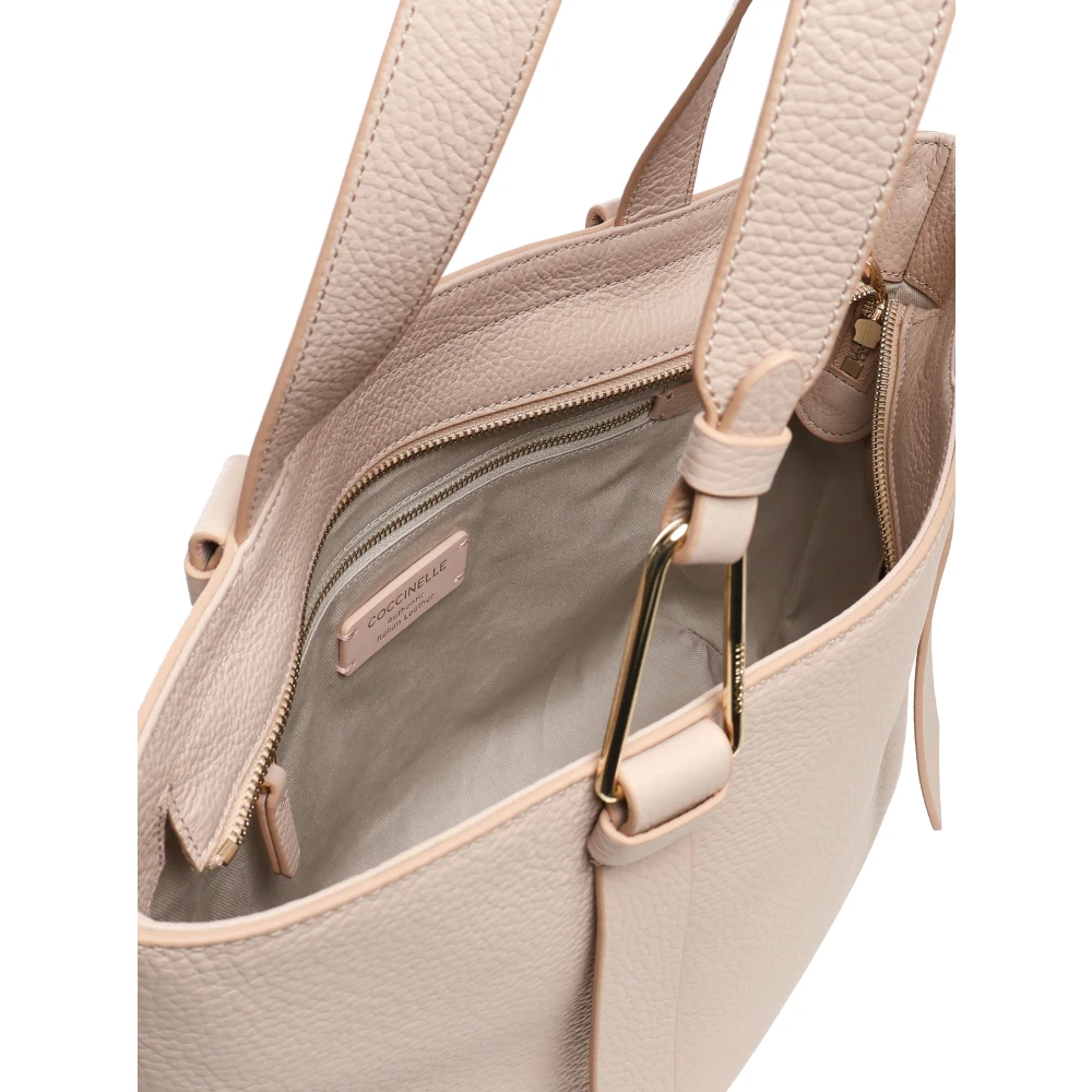 Coccinelle Roze Leren Schoudertas met Rits Pink Dames