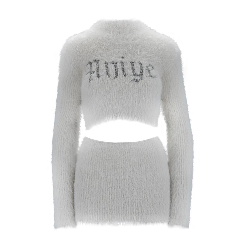Aniye By Crop Top met Hoge Hals en Minirok Set Gray Dames