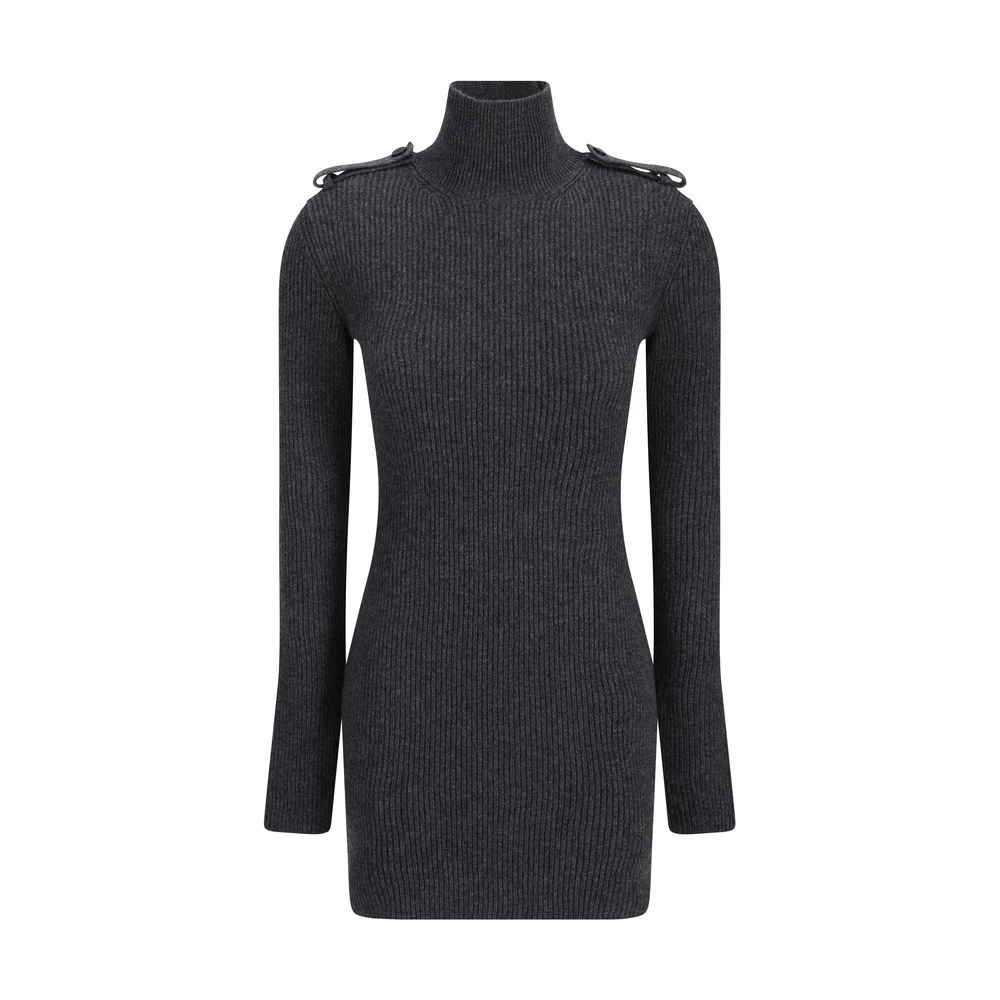 Alexander mcqueen Geribbeld wollen mini-jurk Gray Dames