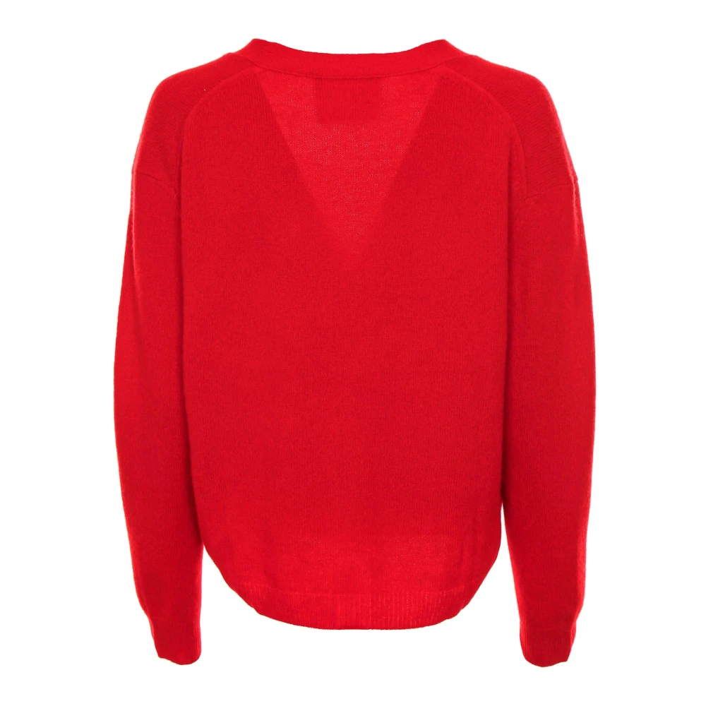closed Merino Wol Vest met V-hals Red Dames