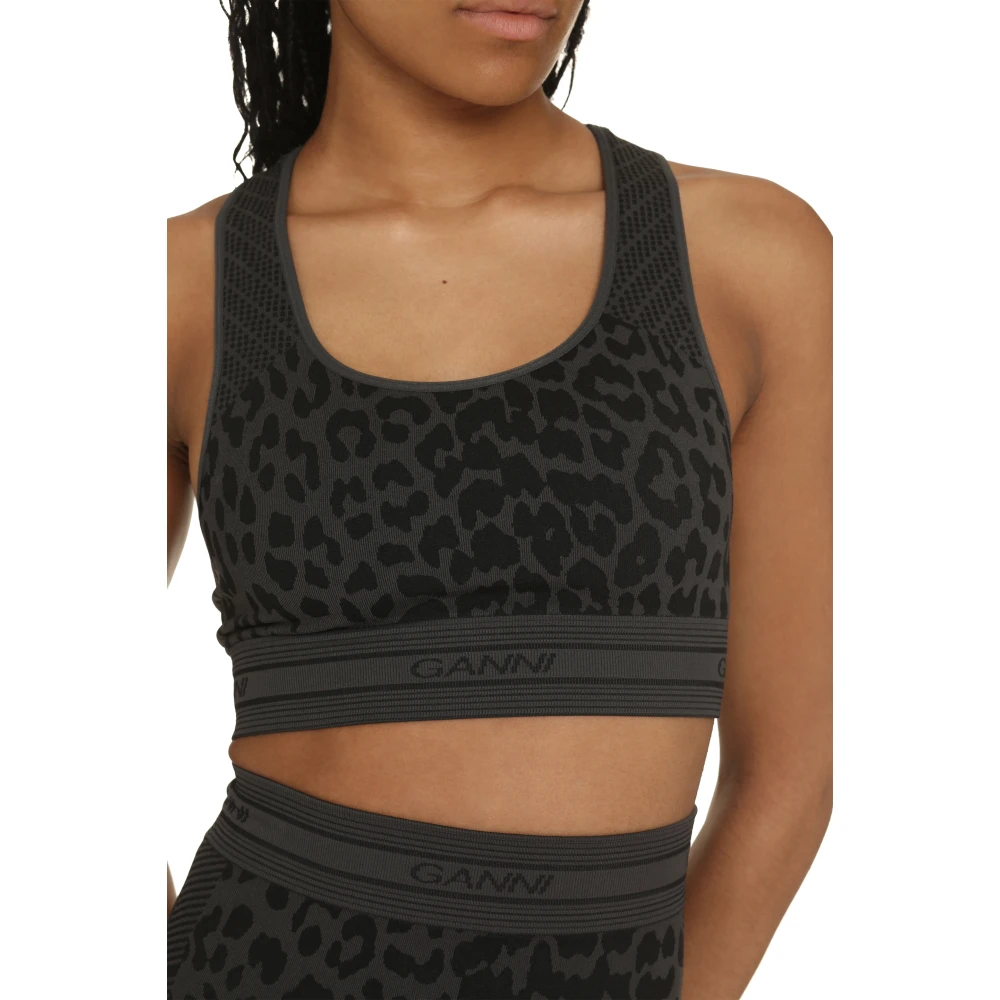 Ganni Sportieve Leopard Tanktop Multicolor Dames