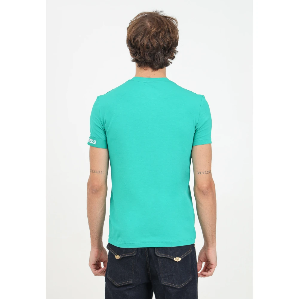 Dsquared2 Groen T-shirt met korte mouwen en logoband Green Heren