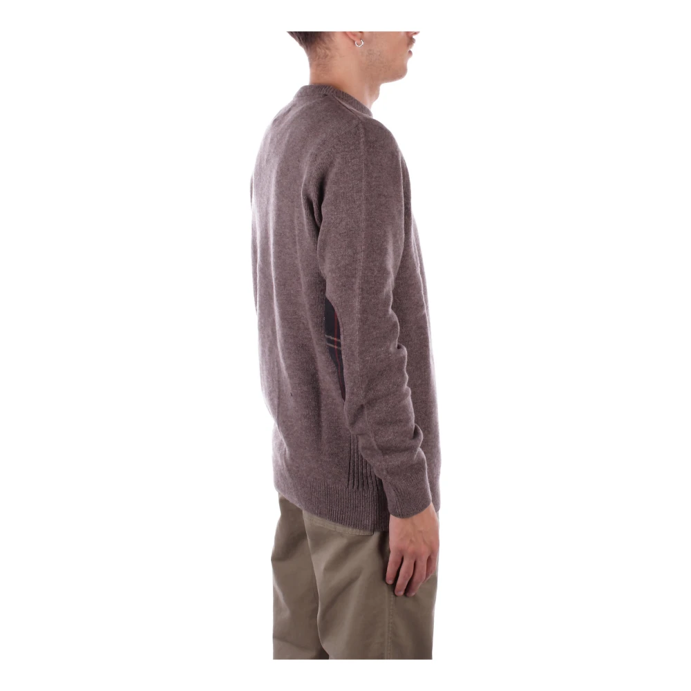 Barbour Beige Trui met Elleboogstukken Purple Heren