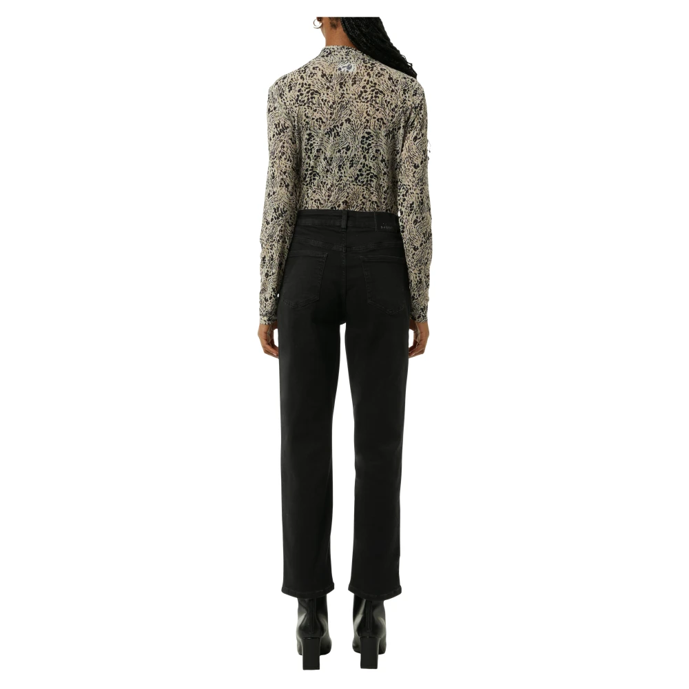 comma Straight-Leg Katoen Stretch Jeans Black Dames