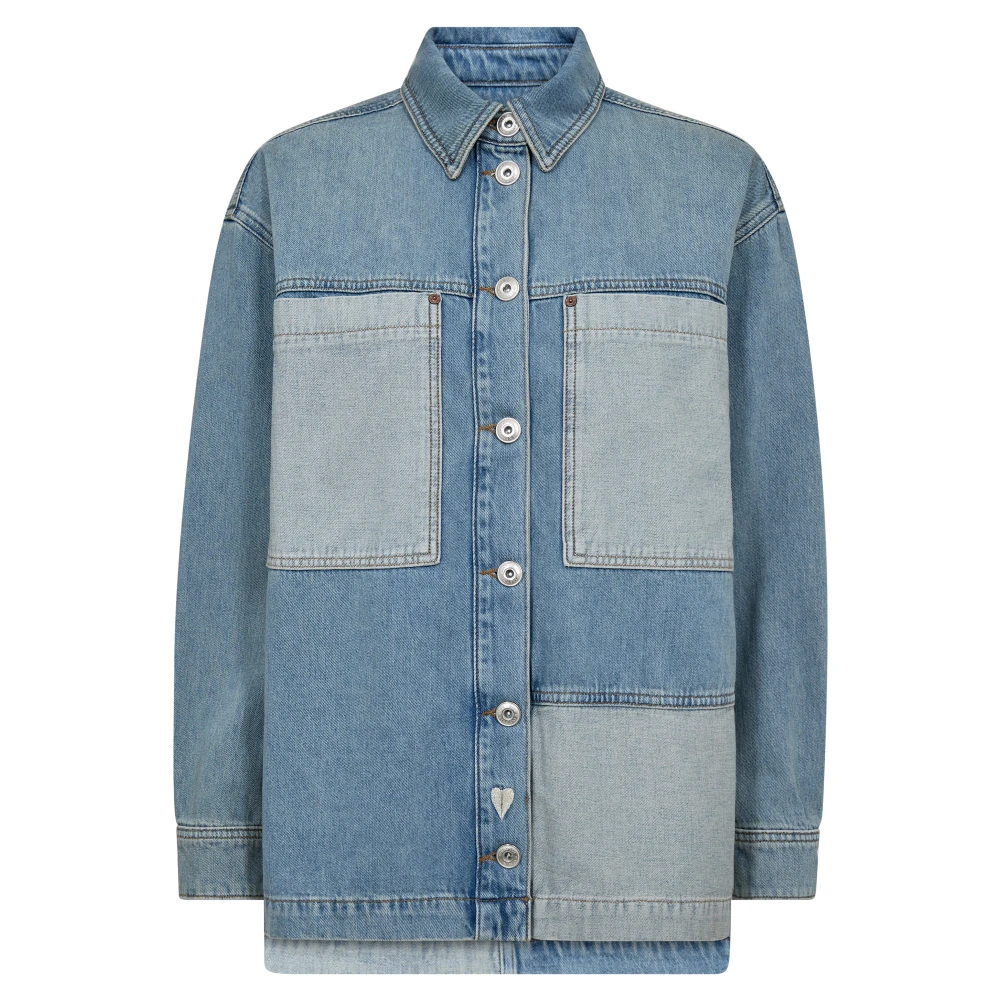 MOS MOSH Lydia Block Shirt Blue Heren