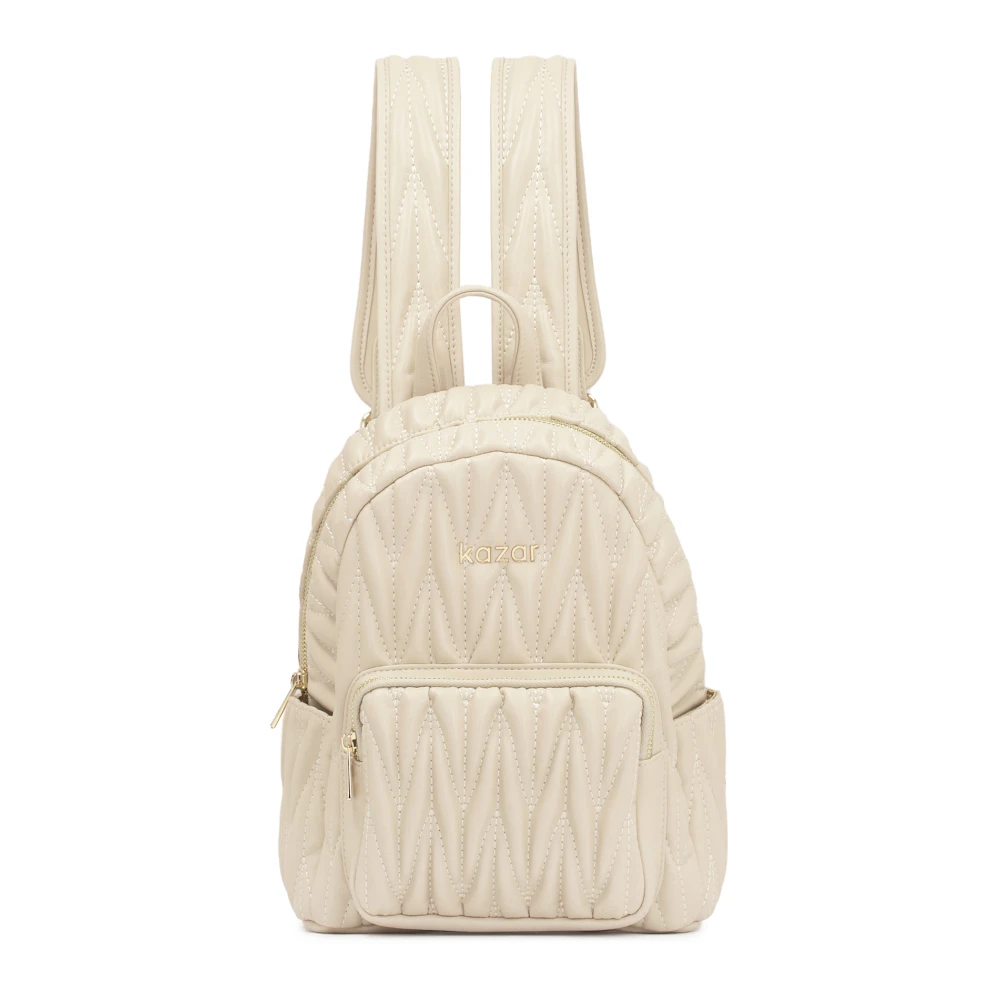 Kazar Gewatteerde leren rugzak Beige Dames