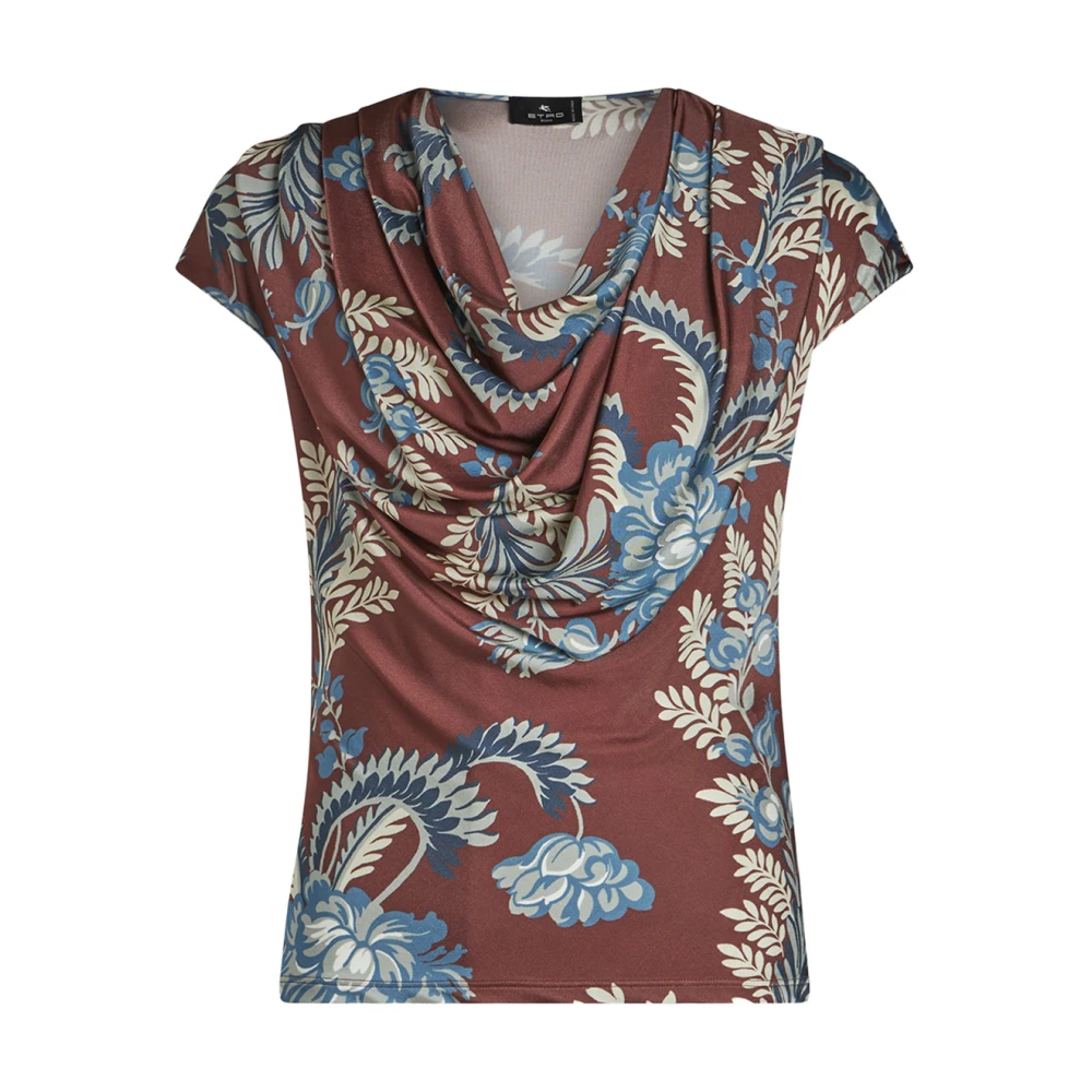 ETRO Bordeaux Bloemenprint Top Multicolor Dames