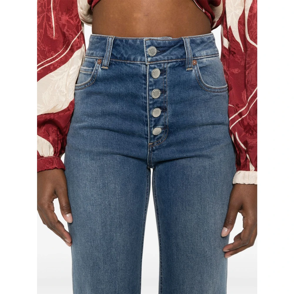 alice + olivia Indigo Blauwe Klassieke Jeans met Contraststiksels Blue Dames