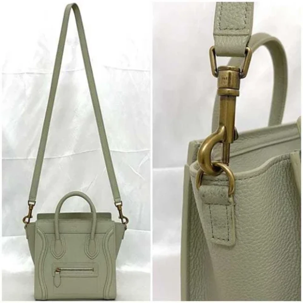 Celine Vintage Pre-owned Leather celine-bags Green Dames