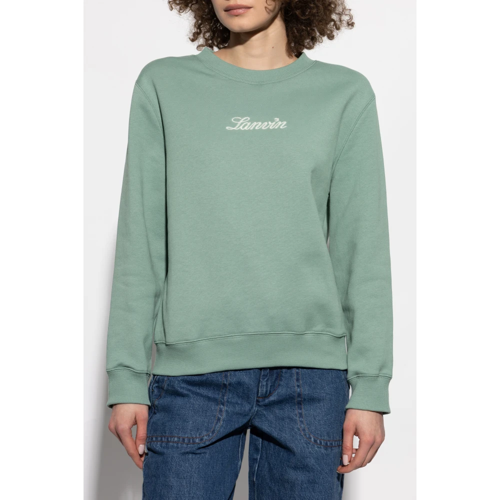 Lanvin Sweatshirt met geborduurd logo Green Dames