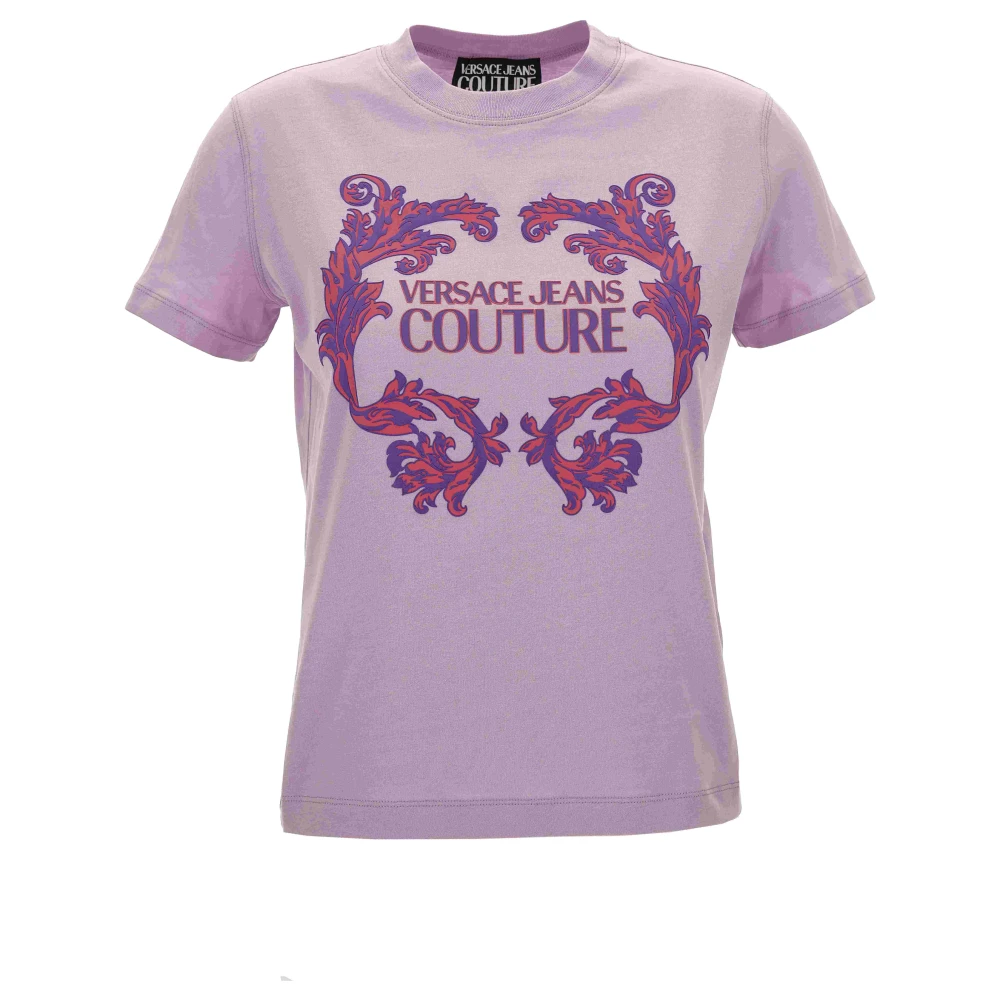 Versace Jeans Couture Lilla T-Shirt Lente Zomer Collectie 2024 Purple Dames