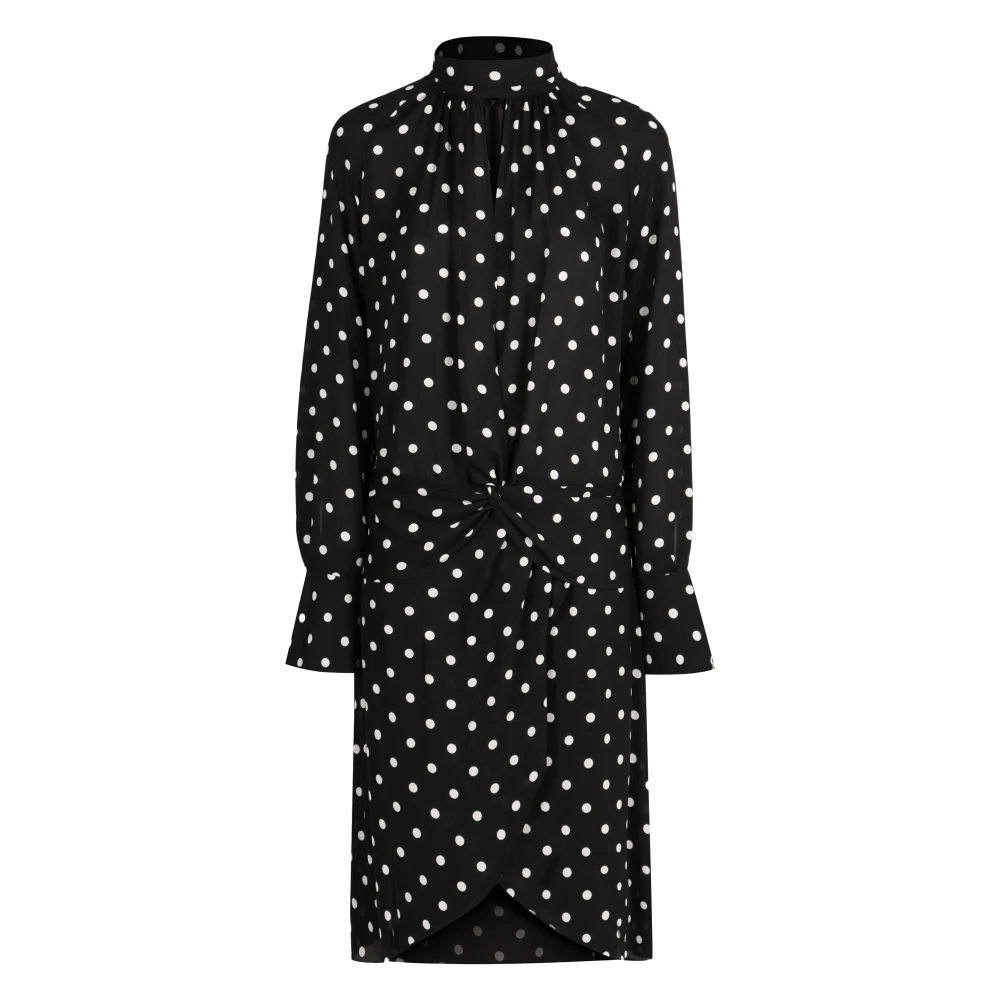 Nina Ricci Zijden jurk met polka dots Black Dames