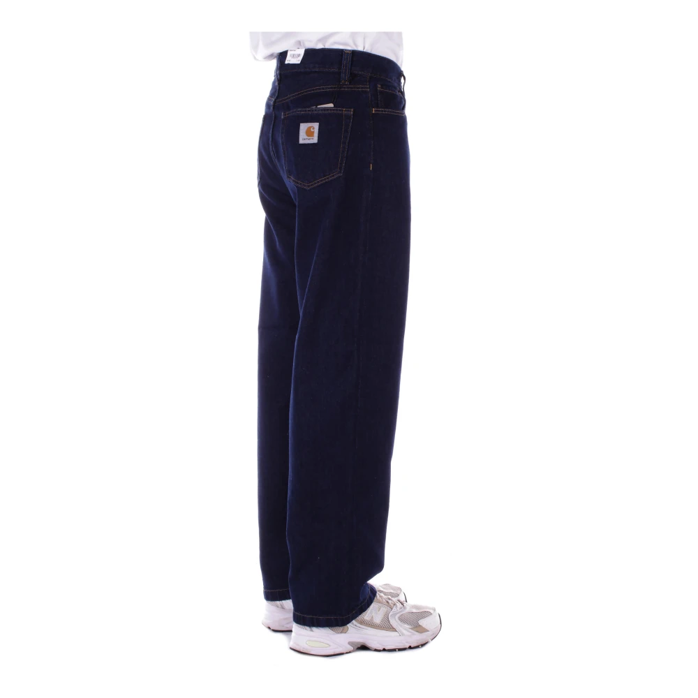 Carhartt WIP Logo Jeans met rits en knoop Black Heren