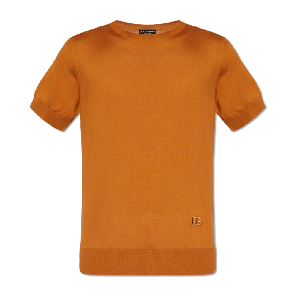 Dolce & Gabbana Gebreid T-shirt Orange Heren
