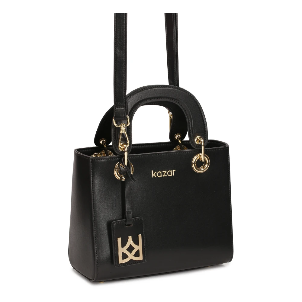 Kazar Elegante Zwarte Leren Tote Tas Black Dames