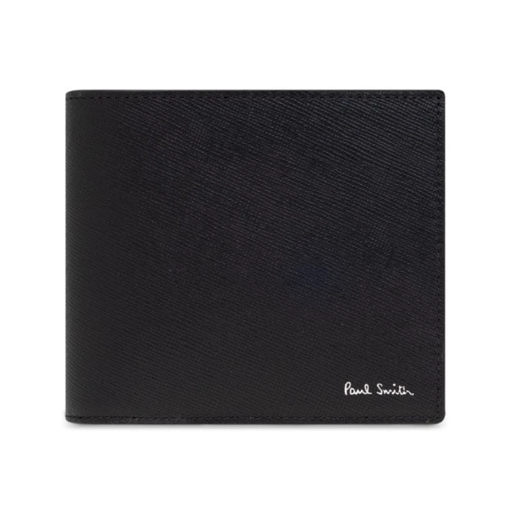 PS By Paul Smith Grafische Print Leren Portemonnee Nero Black Heren