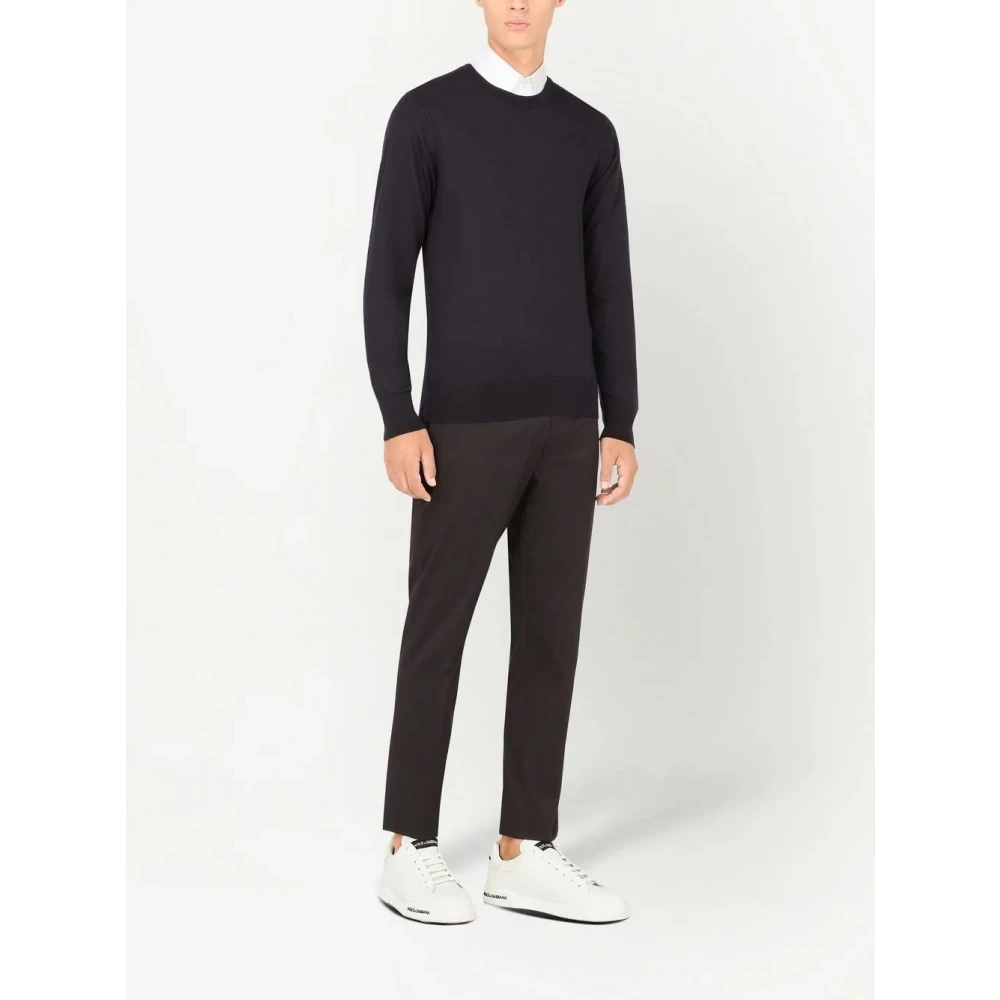Dolce & Gabbana Lichte Crewneck Grijze Trui Gray Heren