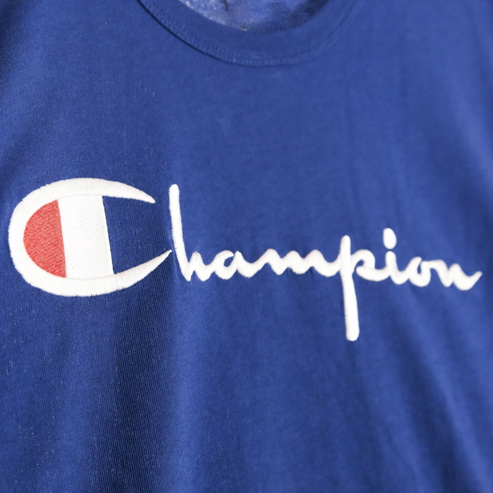 Champion Blauwe Crewneck Tee voor Mannen Blue Heren