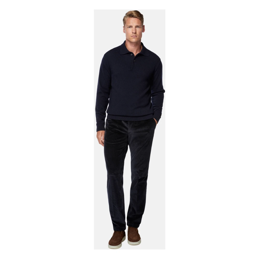 Boggi Milano Polokraagtrui in Kasjmiermix Blue Heren