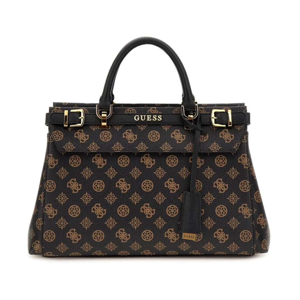 Guess Monogram Handtas Bruin Metalen Logo Brown Dames