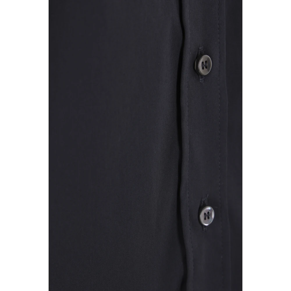BRUNELLO CUCINELLI Blauw Stretch Katoenen Overhemd met Mandarin Kraag Blue Dames