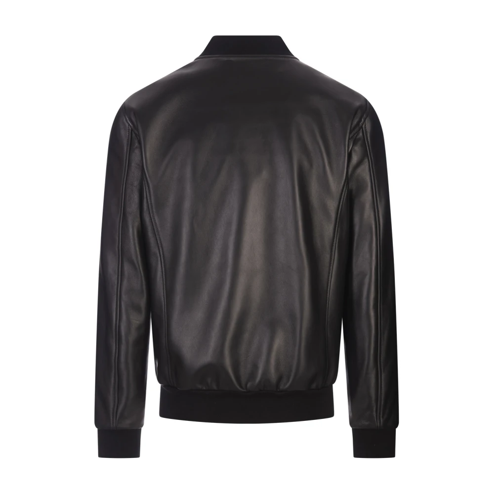 Philipp Plein Leather Jackets Black Heren