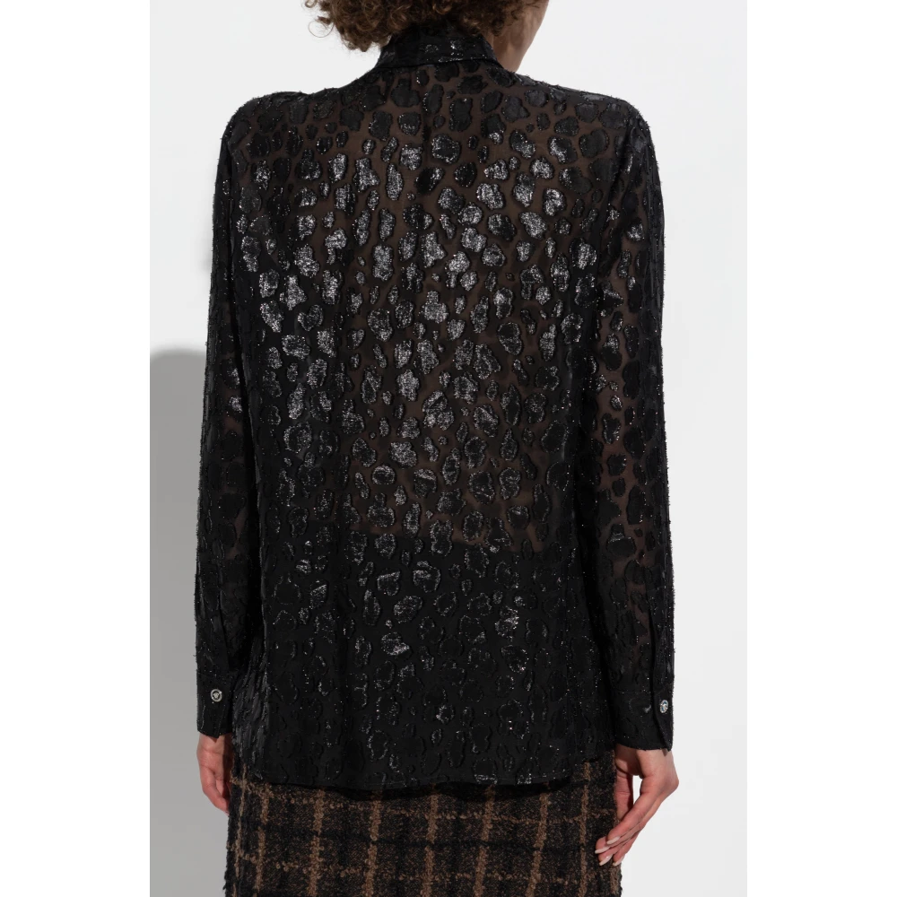 Versace Transparante shirt Black Dames
