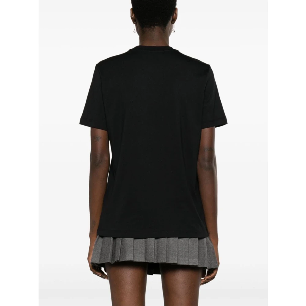 Msgm Zwart Katoenen T-Shirt Black Dames