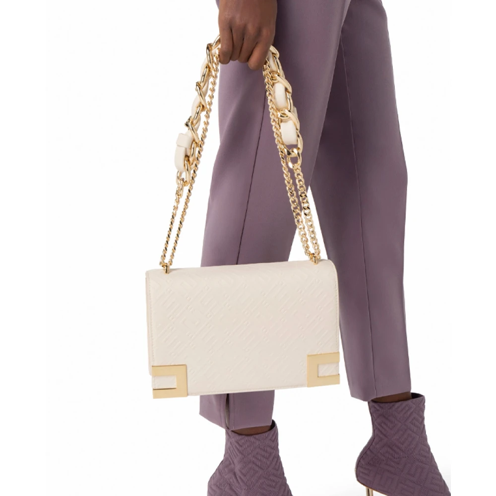 Elisabetta Franchi Middelgrote Boter Schoudertas met Ketting Yellow Dames