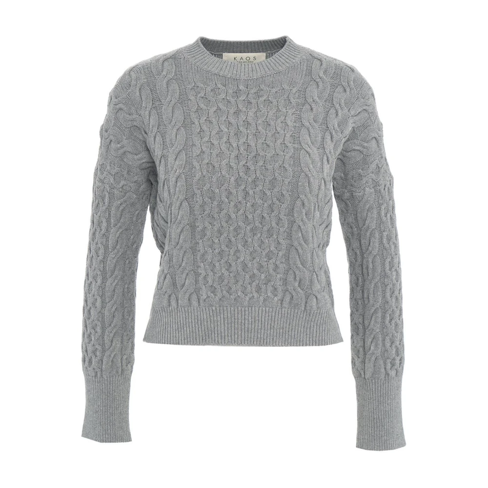 Kaos Grijze Gebreide Kleding Aw24 Dameskleding Gray Dames