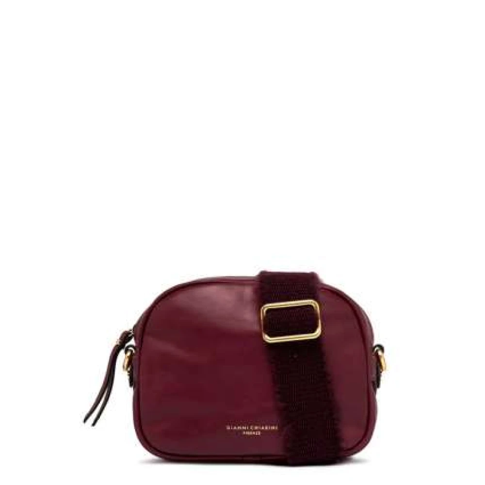 Gianni Chiarini Vierkante leren crossbody tas Red Dames