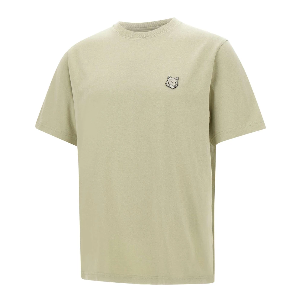 Maison Kitsuné Beige Katoenen Logo T-shirt Beige Heren