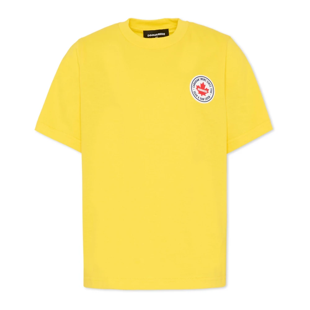 Dsquared2 Boys Yellow Kids Short Sleeve T-Shirts, 10 Y, Short Sleeves T-Shirt