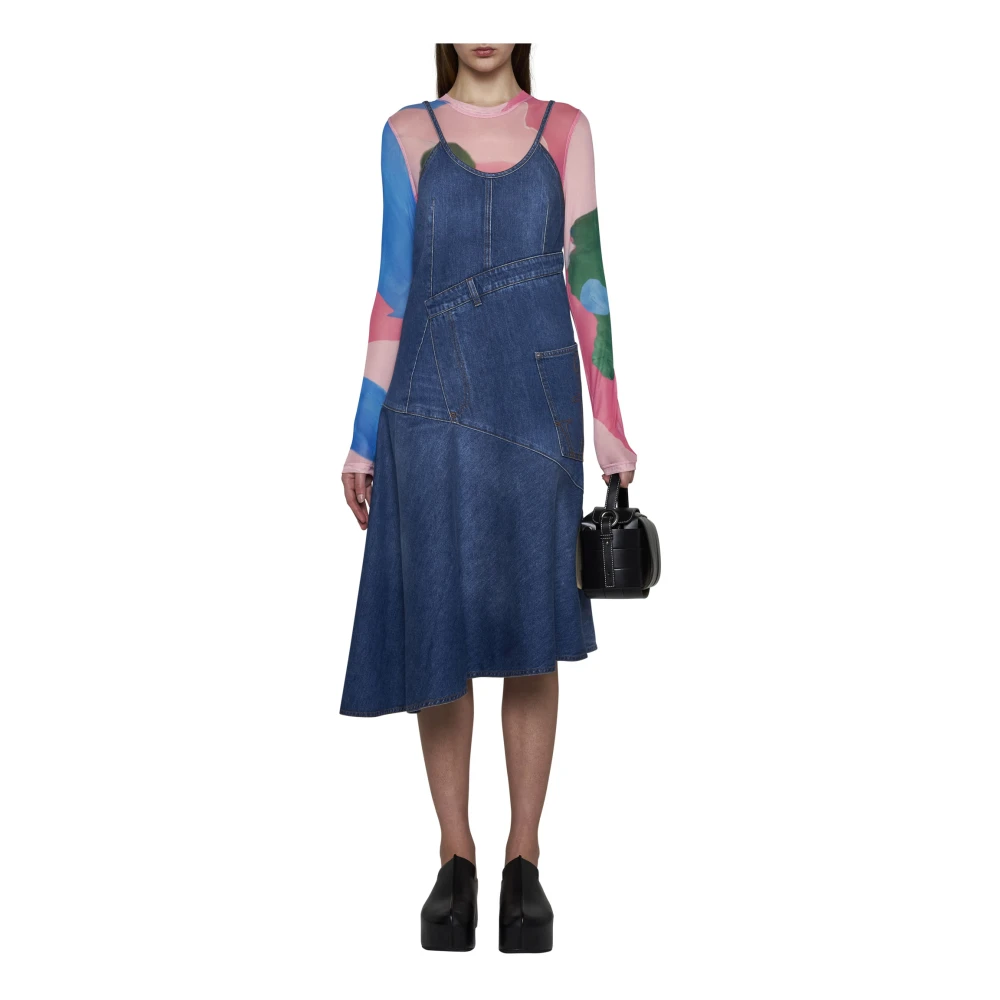 JW Anderson Blauwe Twisted Strappy Jurk Blue Dames