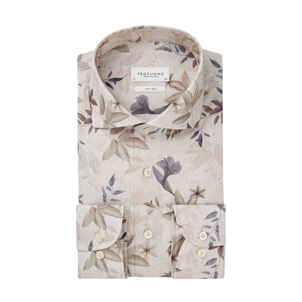 Profuomo Cutaway Overhemd Beige Heren