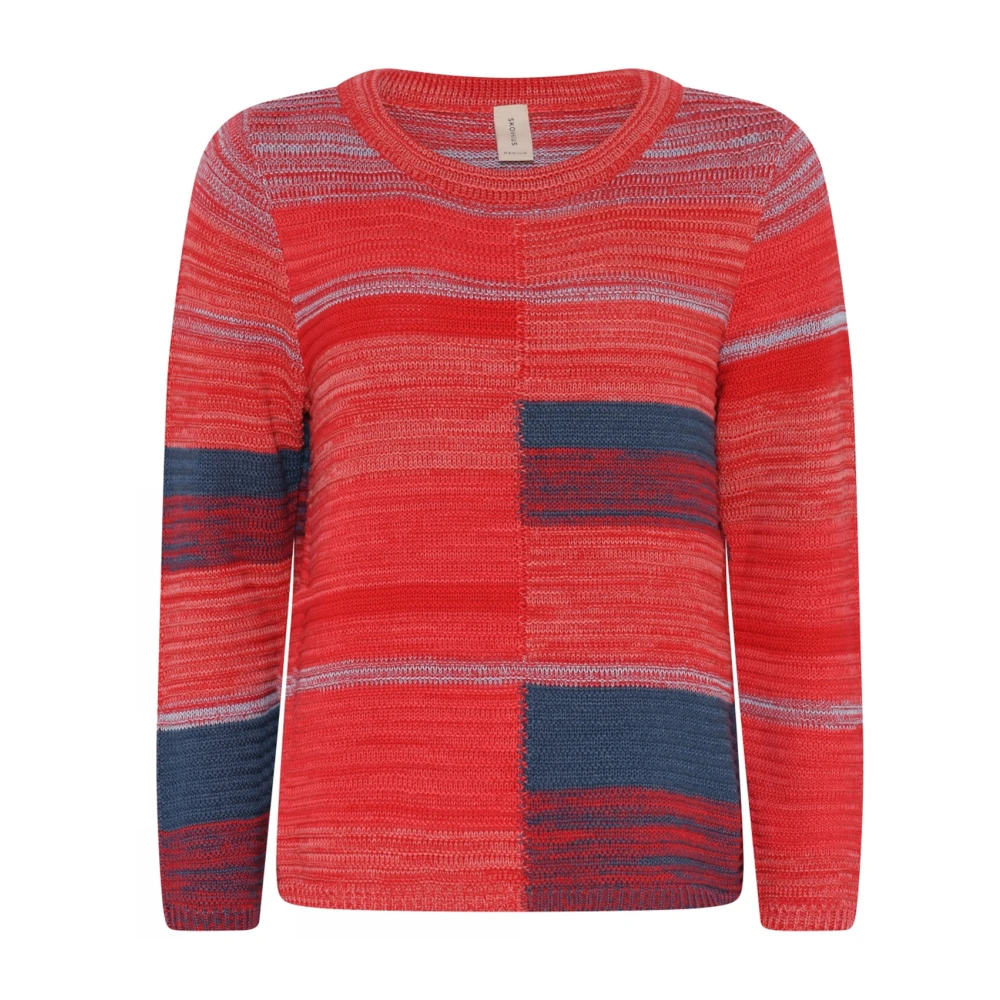 Skovhuus Casual Multicolor Pullover Blouse Red Dames