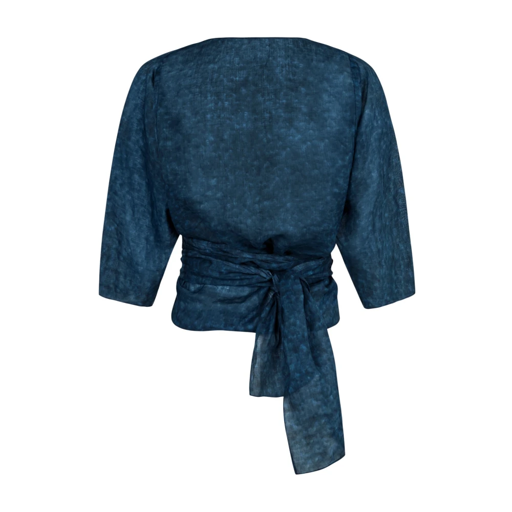 Cortana Blues top en ramio tokyo print Blue Dames