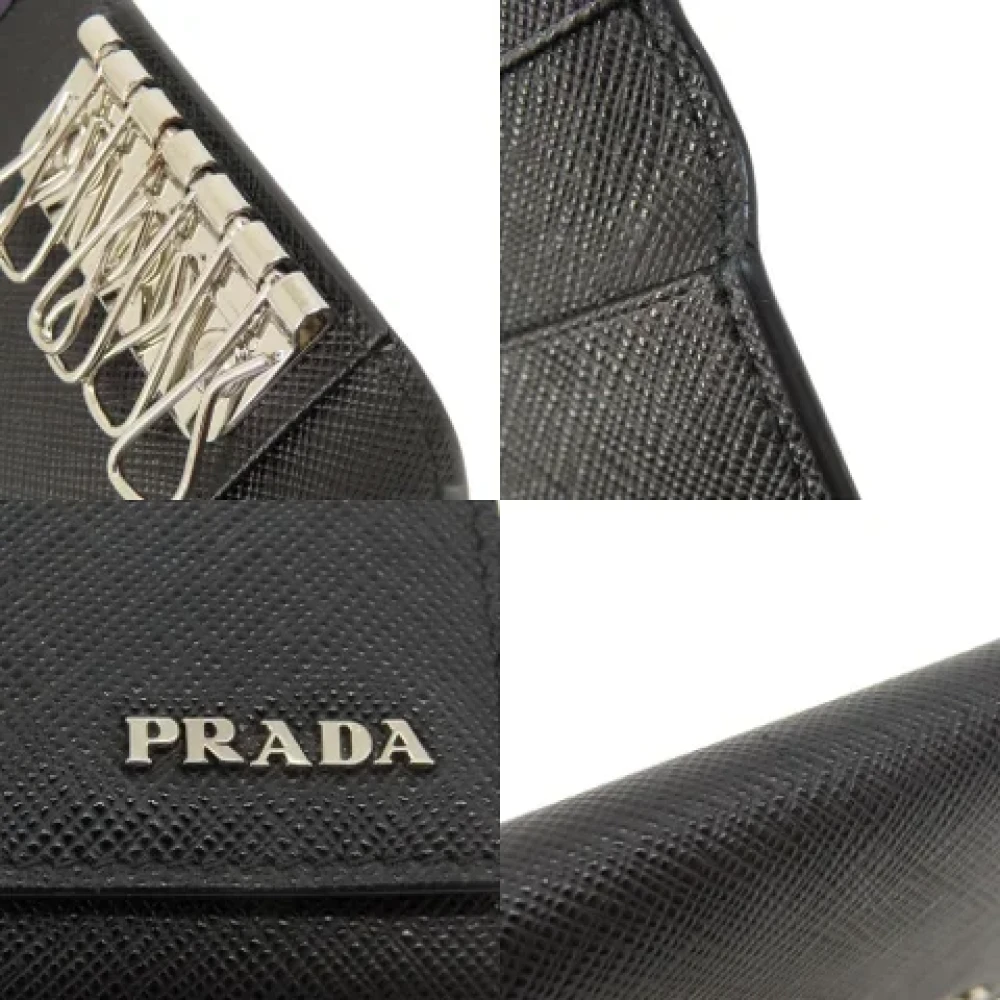 Prada Vintage Pre-owned Leather key-holders Black Dames