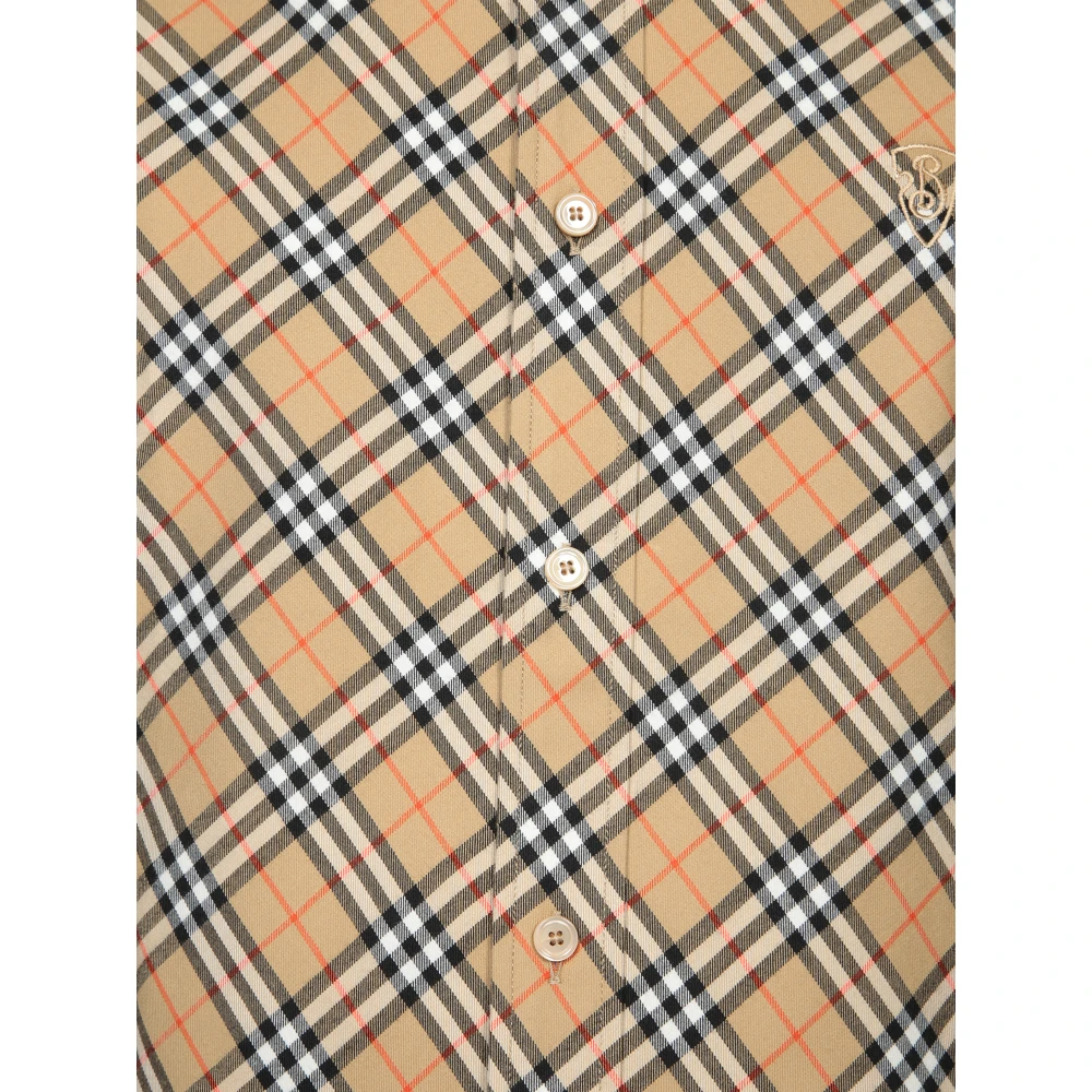 Burberry Beige Tartan Shirt Klassieke Stijl Beige Heren