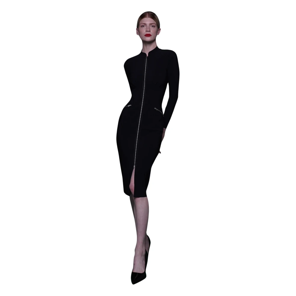 Chiara Boni Stretch Jersey Jurk Black Dames