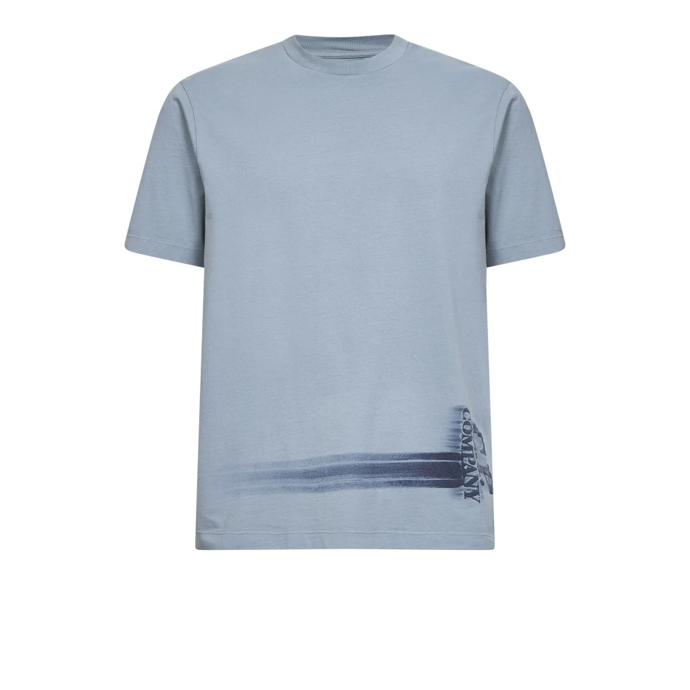 C.p. Company Men's Blue T-Shirts, L, Logo-Print T-Shirt