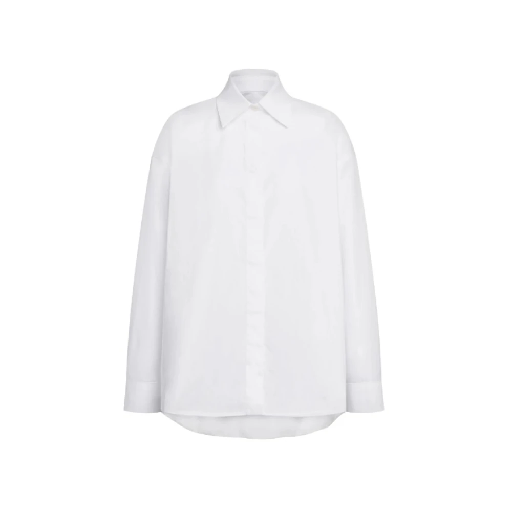 Dondup Women's White Shirts, S, Camicia Over In Gabardina